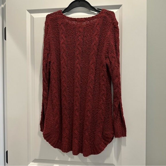 Miracle Burgundy Cable Knit Sweater - Picture 5 of 7